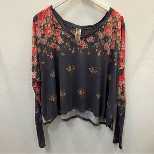Free People Floral Print Long Sleeve